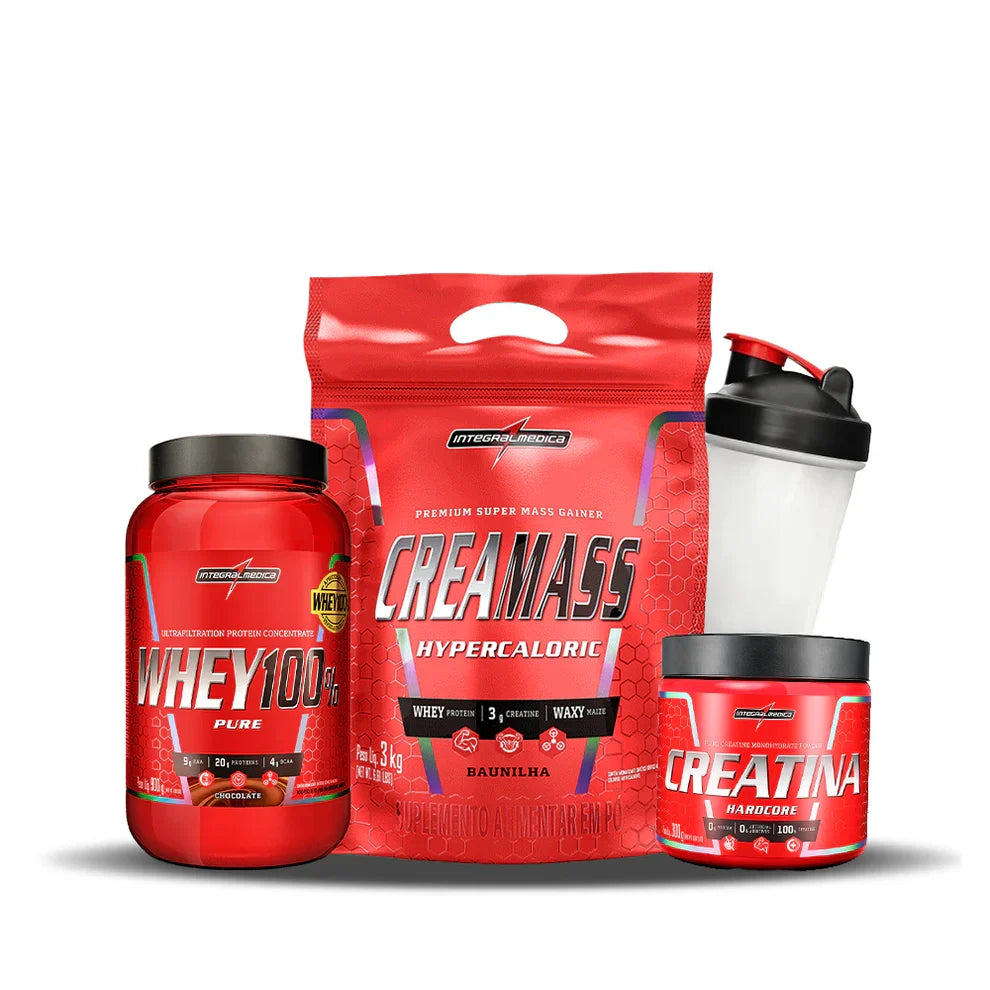 Pack Creamass 6.6LB + Creatina Hardcore + Whey 100% Pure 2LB + Shaker Regalo