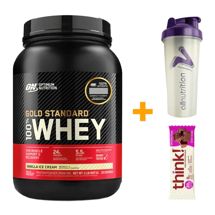 Pack Gold Standard, Optimum Nutrition Whey Protein 2 Lb
